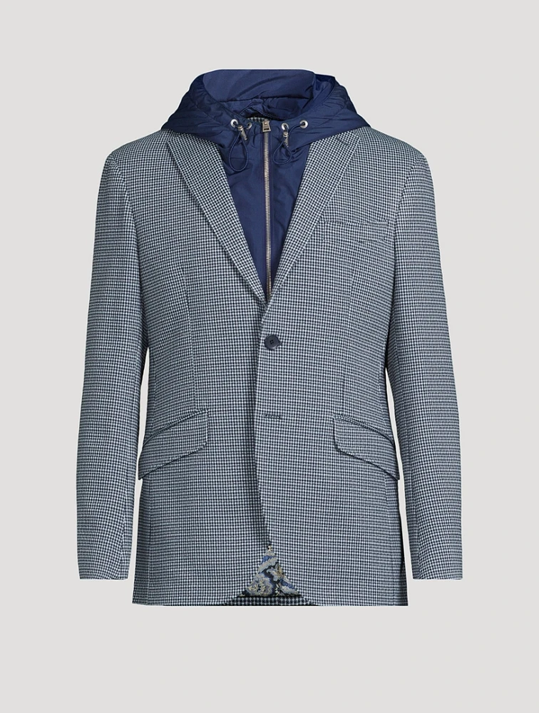 Check Blazer Jacket With Removable Bib