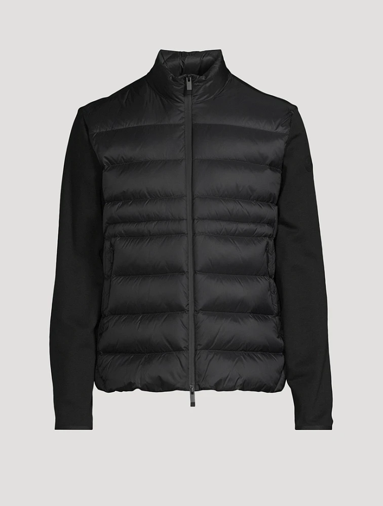 Mixed-Media Down Jacket