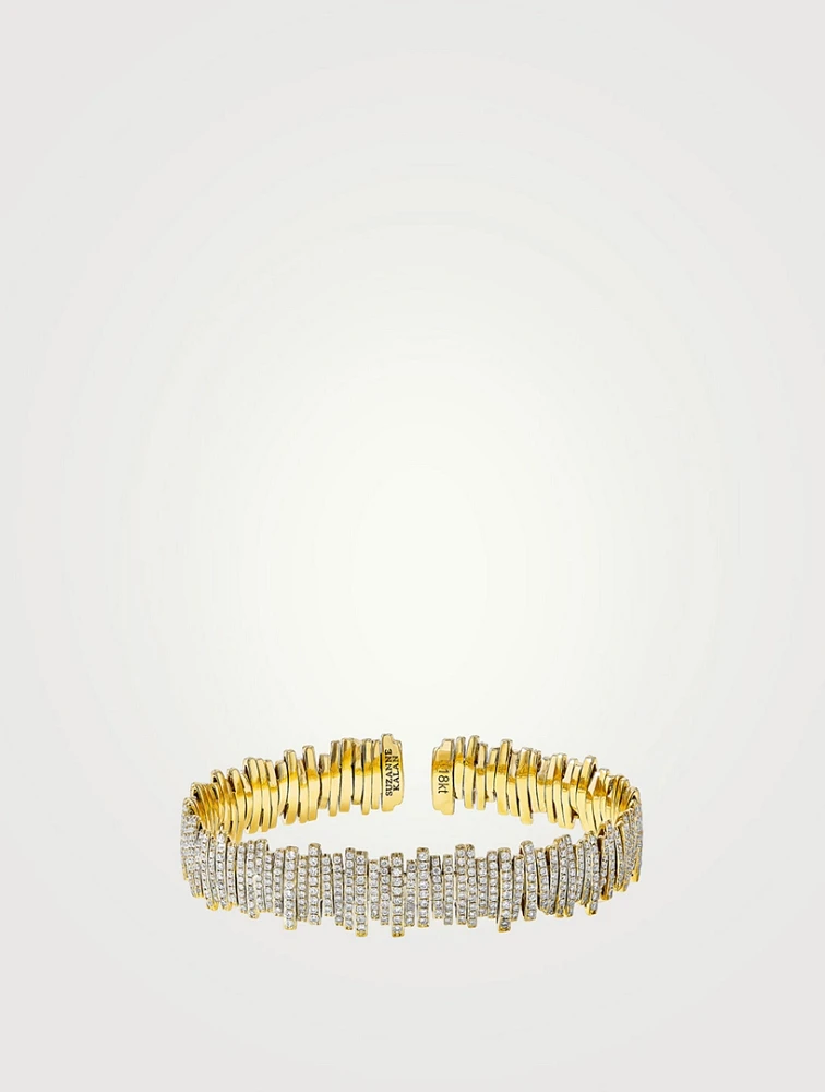 18K Gold Classic Milli Full Pavé Diamond Bangle Bracelet