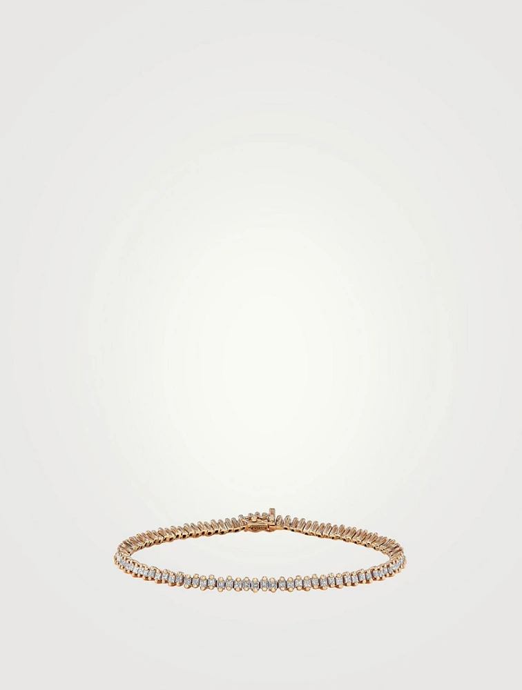 18K Rose Gold Princess Mini Diamond Tennis Bracelet