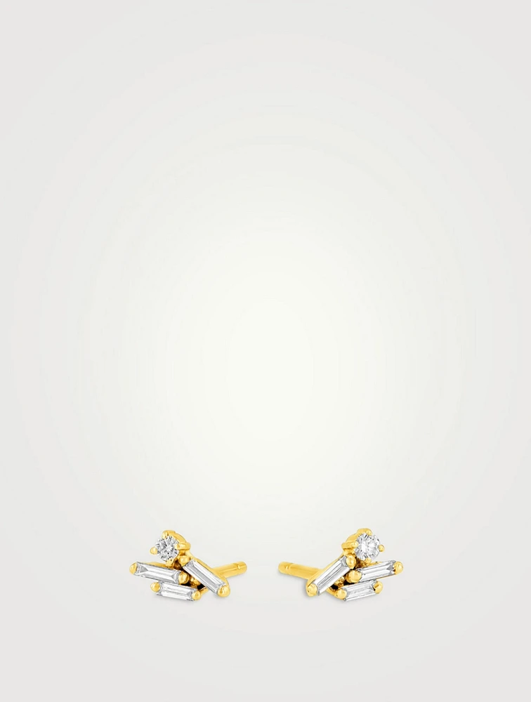 18K Gold Classic Eva Diamond Stud Earrings