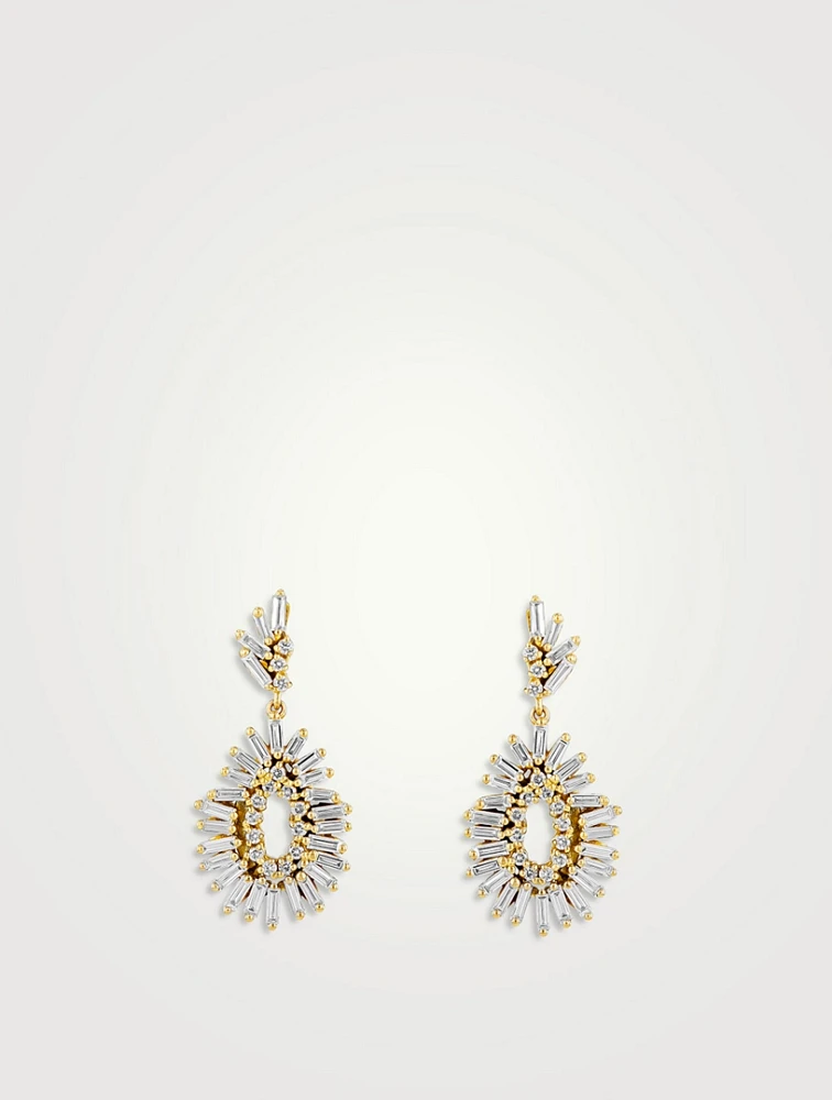 18K Gold Classic Mini Teardrop Diamond Earrings