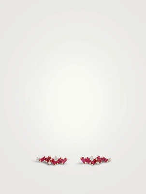 18K Rose Gold Frenzy Ruby Stud Earrings