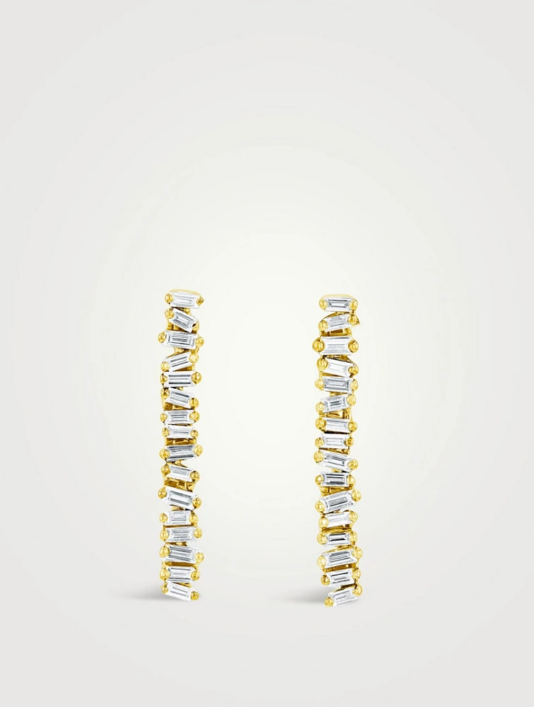 18K Gold Classic Diamond Savannah Mini Drop Earrings