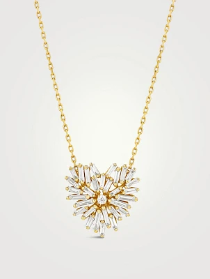 18K Gold Classic Diamond Small Heart Necklace