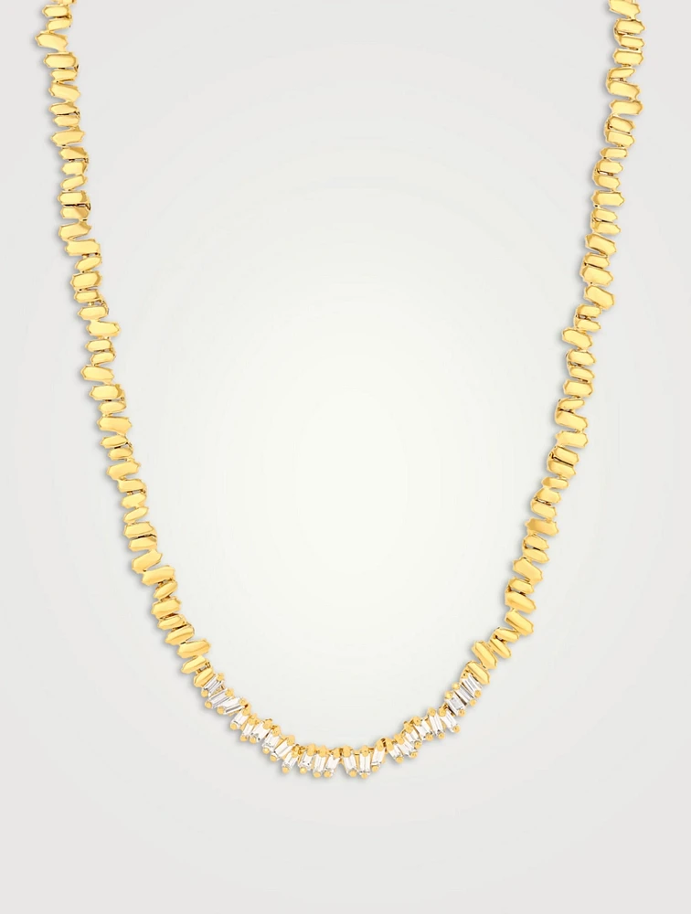 18K Gold Golden Age Diamond Tennis Necklace