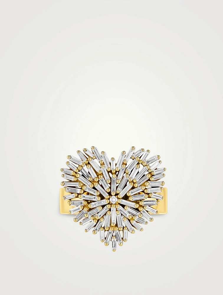18K Gold Classic Diamond Medium Heart Ring