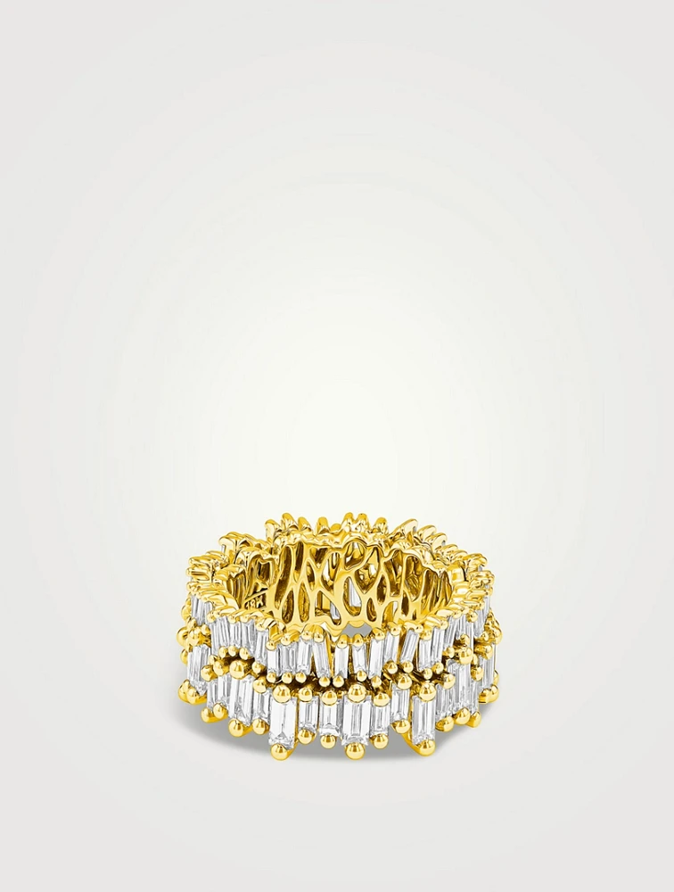 18K Gold Double Stack Diamond Eternity Band