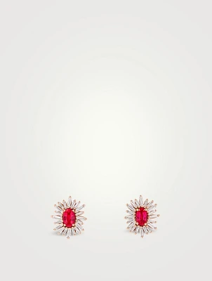 One Of A Kind 18K Rose Gold Ruby Stud Earrings
