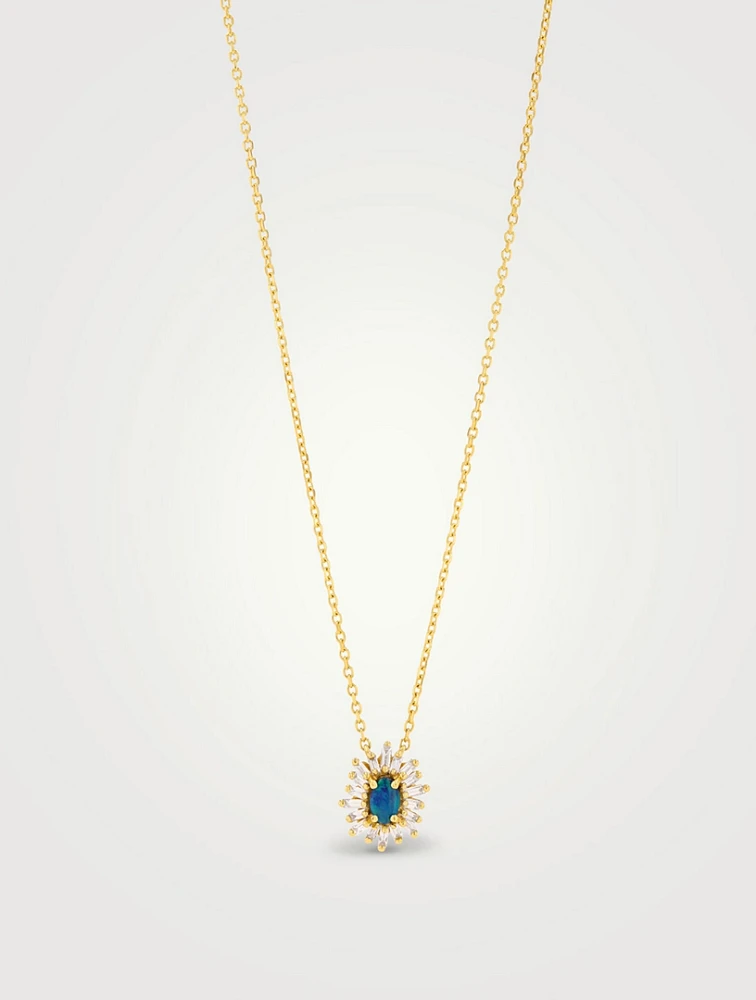 One Of A Kind 18K Gold Opal Flower Pendant Necklace