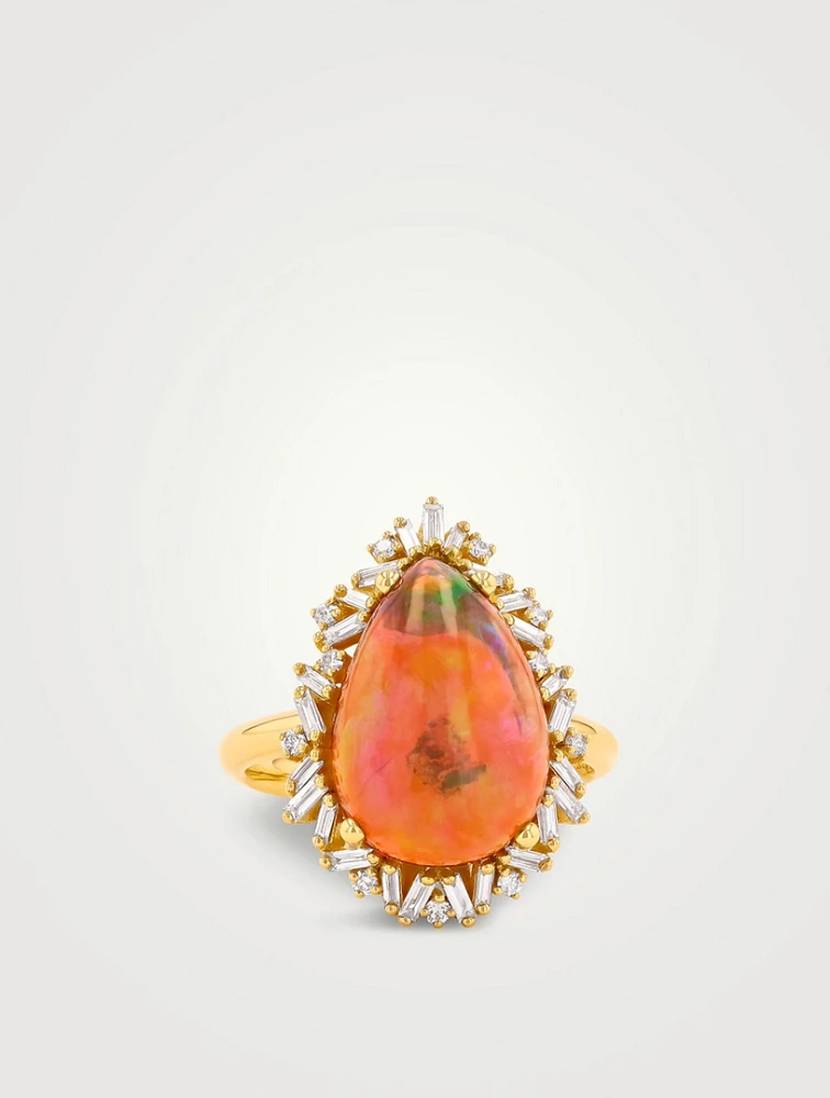 One Of A Kind 18K Gold Opal Cocktail Ring