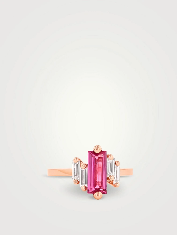 One Of A Kind 18K Rose Gold Pink Sapphire Ring