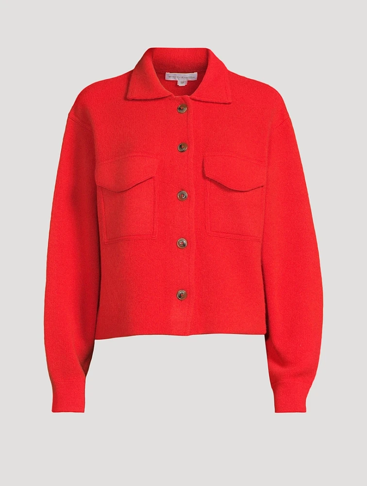 Cropped Cashmere Shirt Jacket