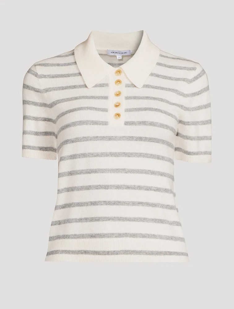 Brandt Striped Cashmere Polo