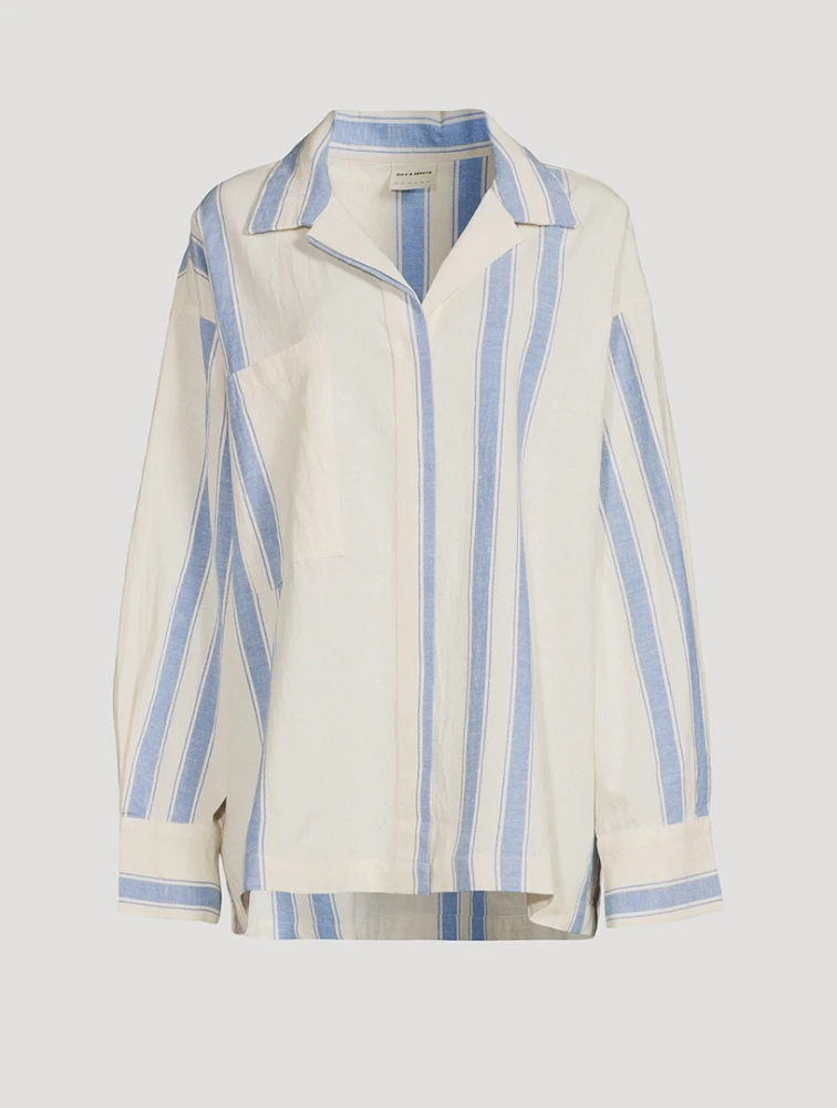 Marine Stripe Organic Cotton Blend Shirt