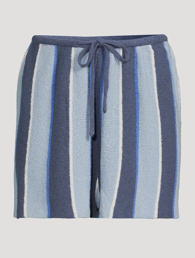Horizon Stripe Organic Cotton Knit Shorts