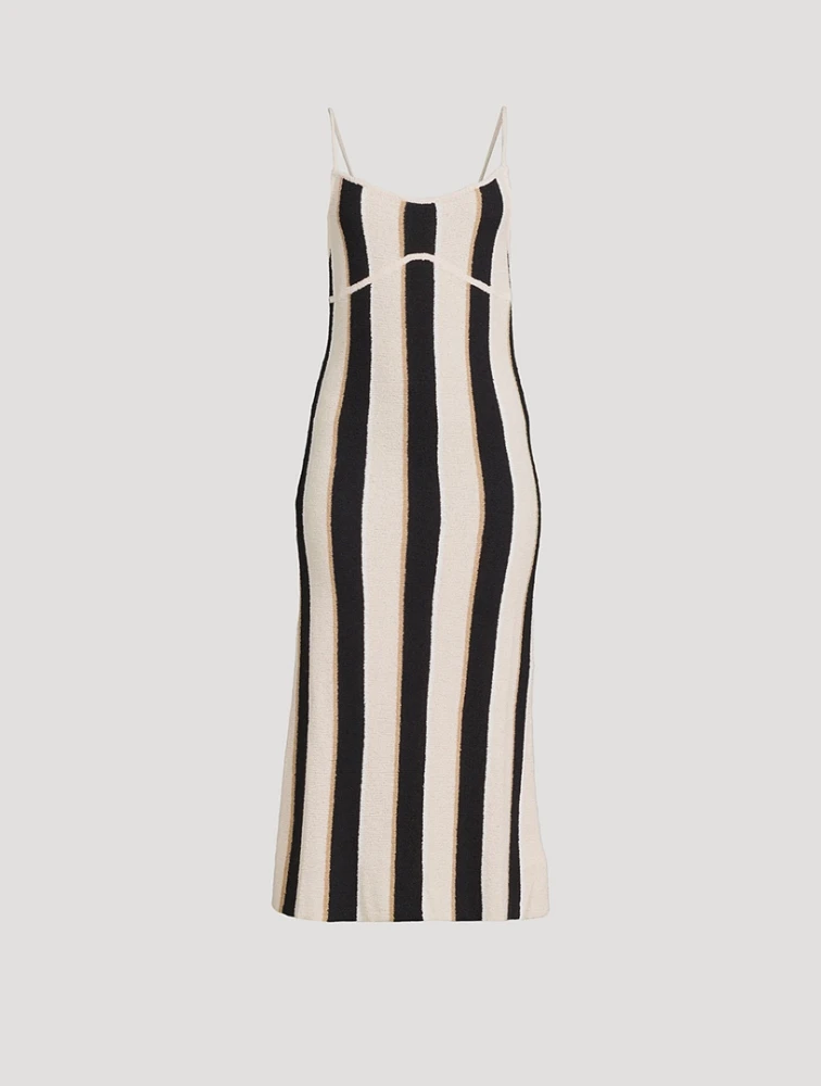 Stripe Jacquard Midi Dress