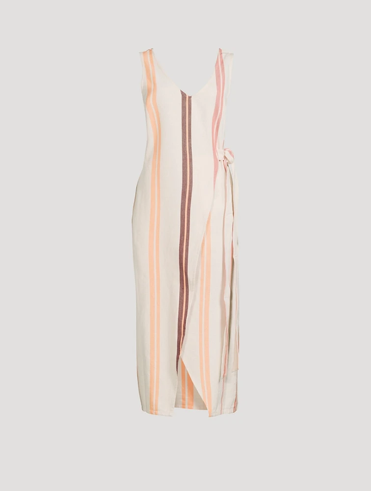 Lounger Side-Tie Dress Stripe Print