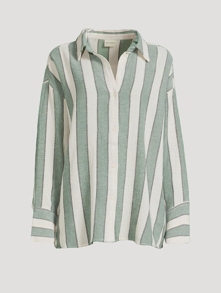 Eucalyptus Organic Cotton Shirt Stripe Print