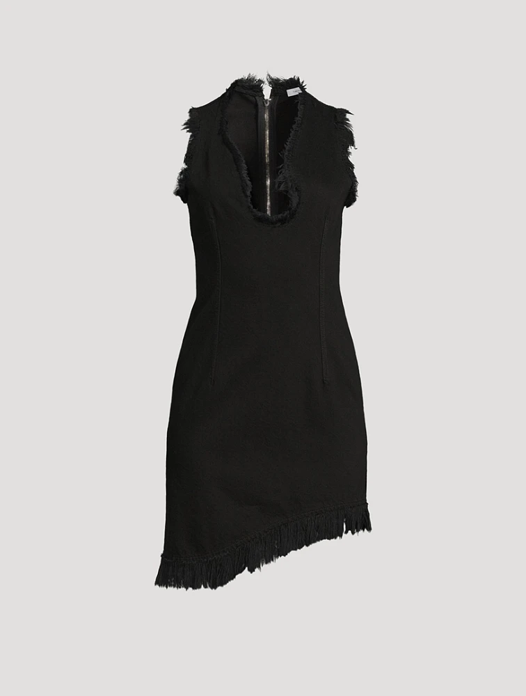 Frayed Denim Mini Dress