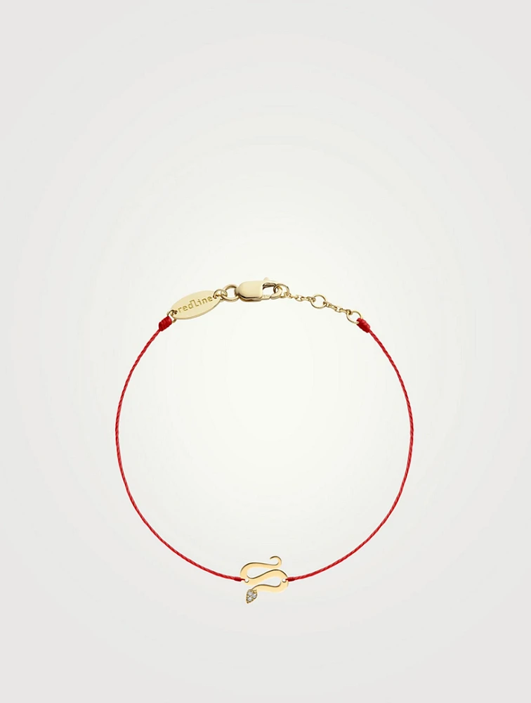 Sneaky 18K Gold Snake Wire Bracelet With Diamonds