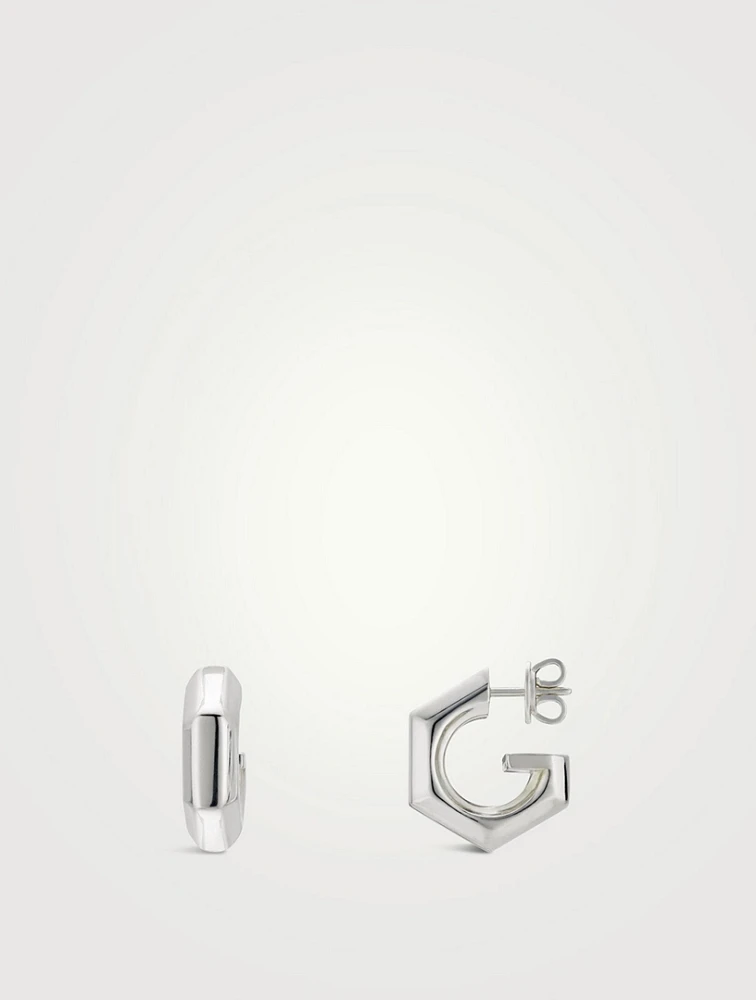 G Cube Silver Earrings