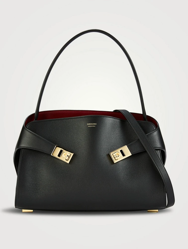 Medium Hug Bicolour Leather Satchel