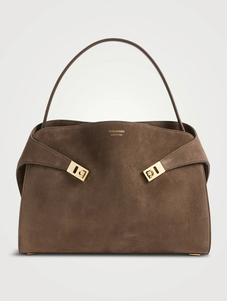 Medium Hug Suede Satchel