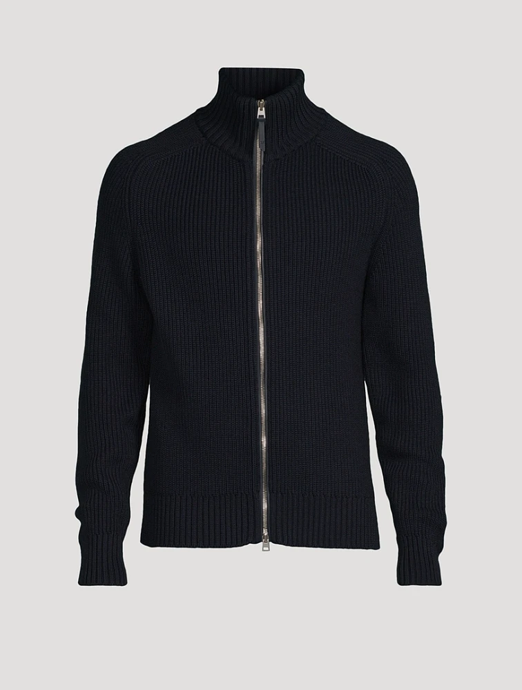 Silk And Wool Zip Sweater