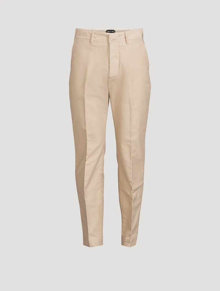 Brushed Cotton Satin Chinos