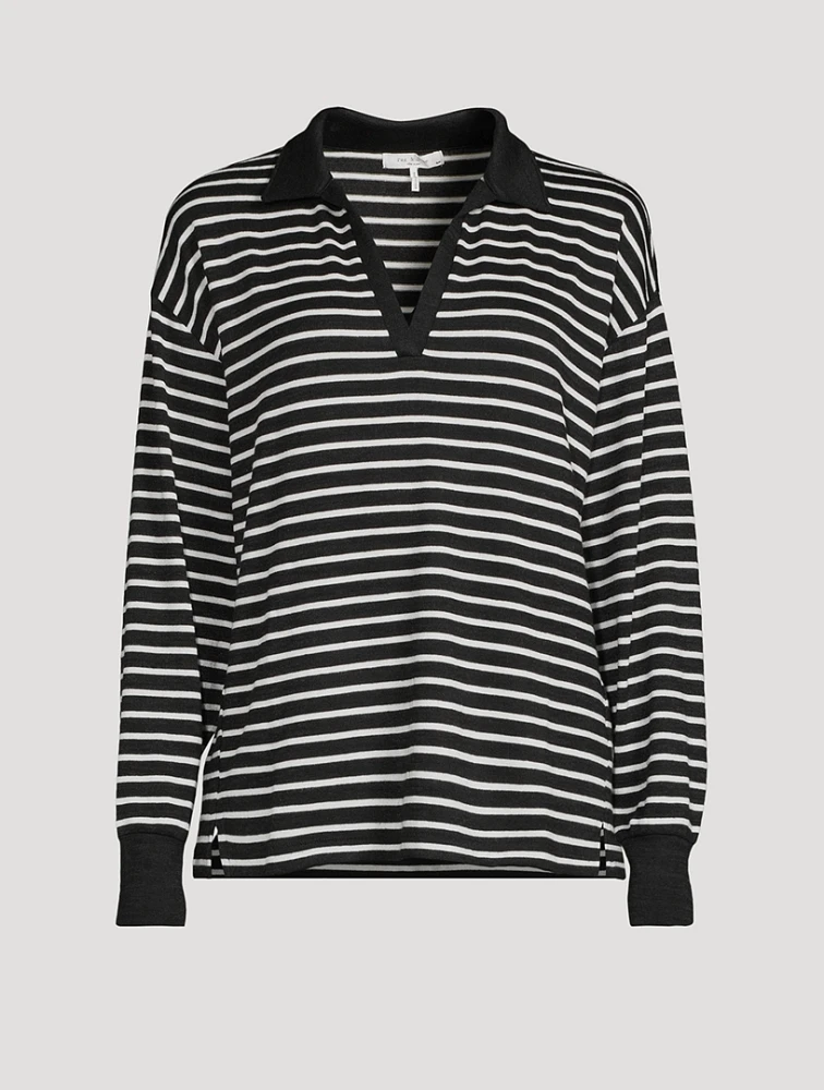 The Knit Polo Shirt Stripe Print