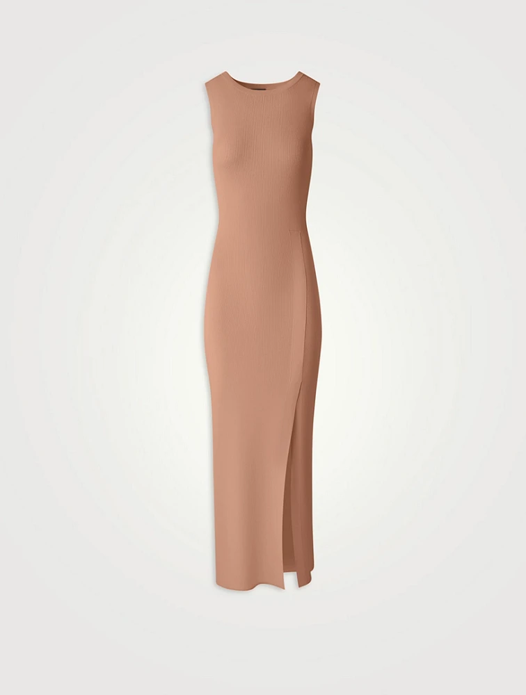 Rib-Knit Midi Dress