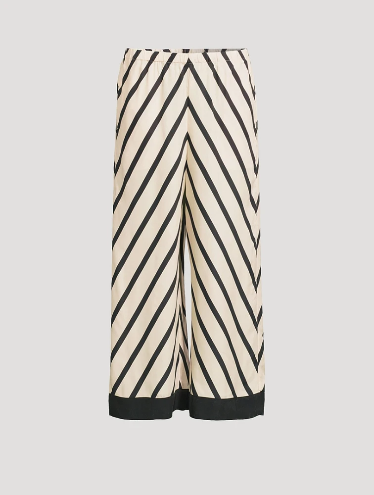 Mirabello Wide-Leg Trousers Stripe Print