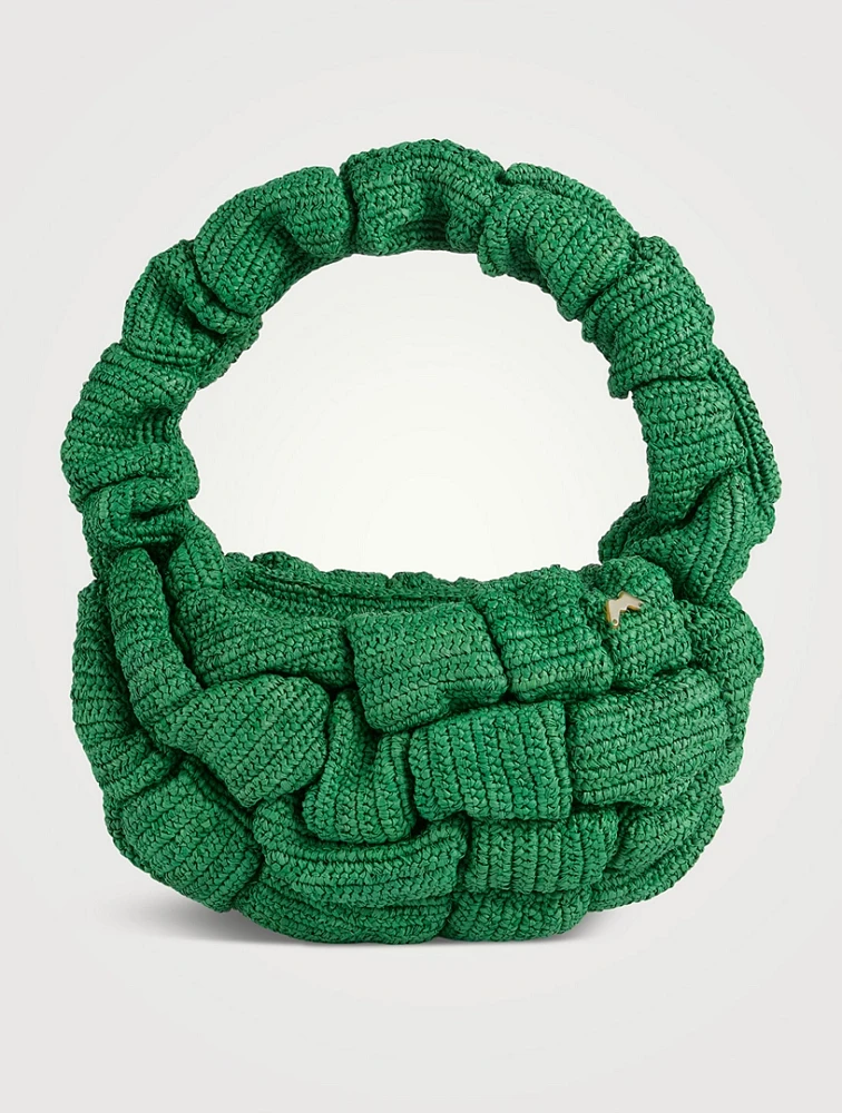 Bombé Raffia Shoulder Bag