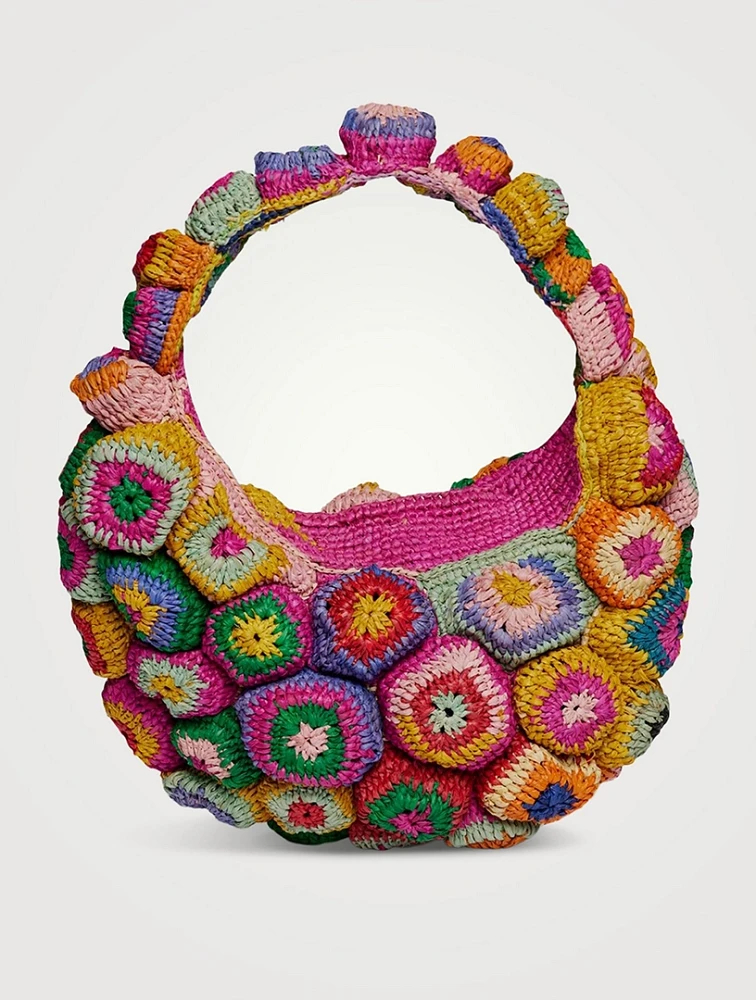Small Rainbow Recycled Raffia Shoulder Bag