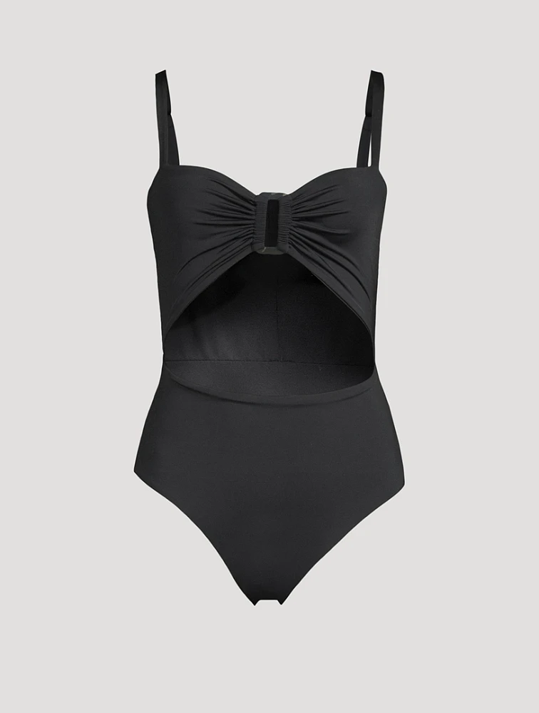 Tortoise Ring Cut-Out One-Piece Swimsuit