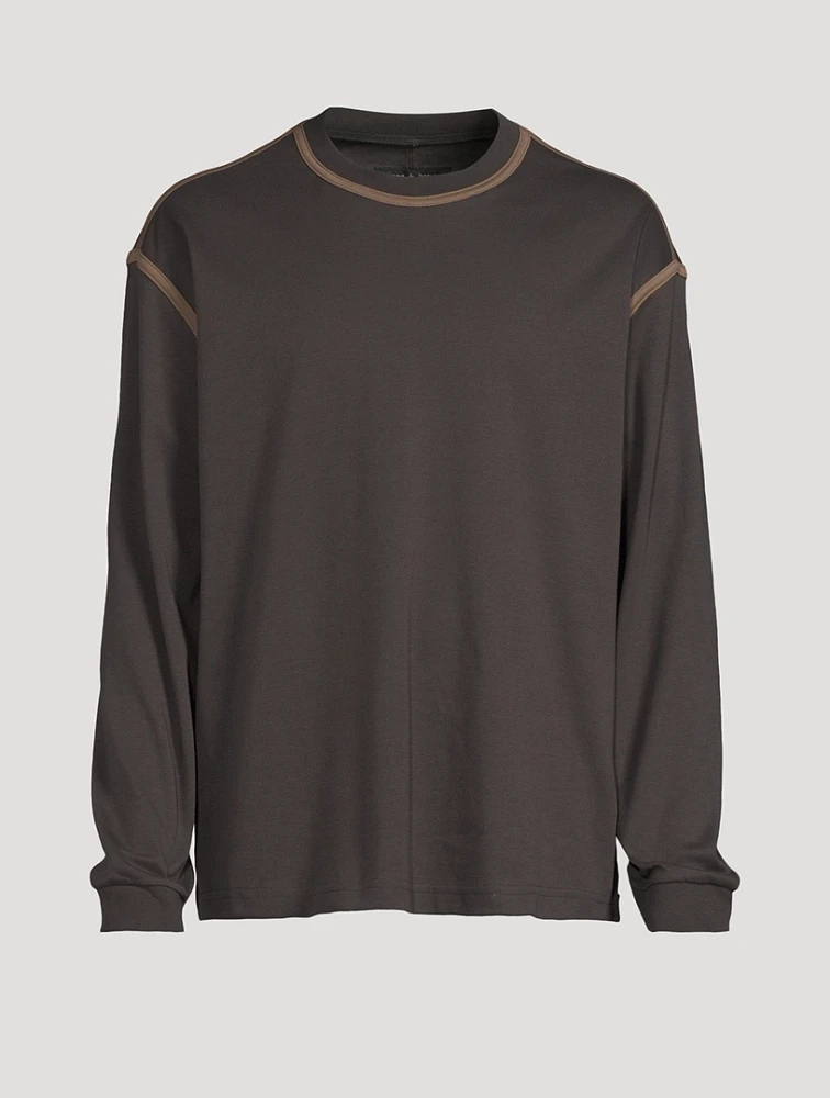Contrast-Trim Long-Sleeve T-Shirt