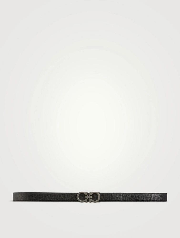 Gancini Leather Reversible Belt