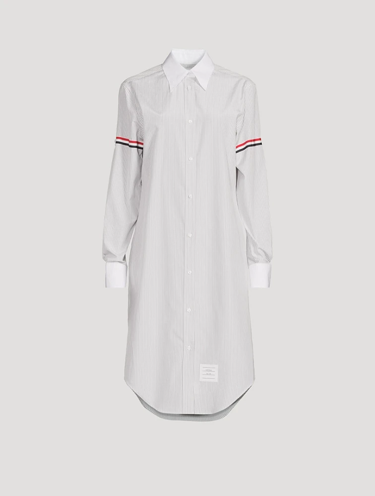 Poplin Shirt Dress Stripe Print