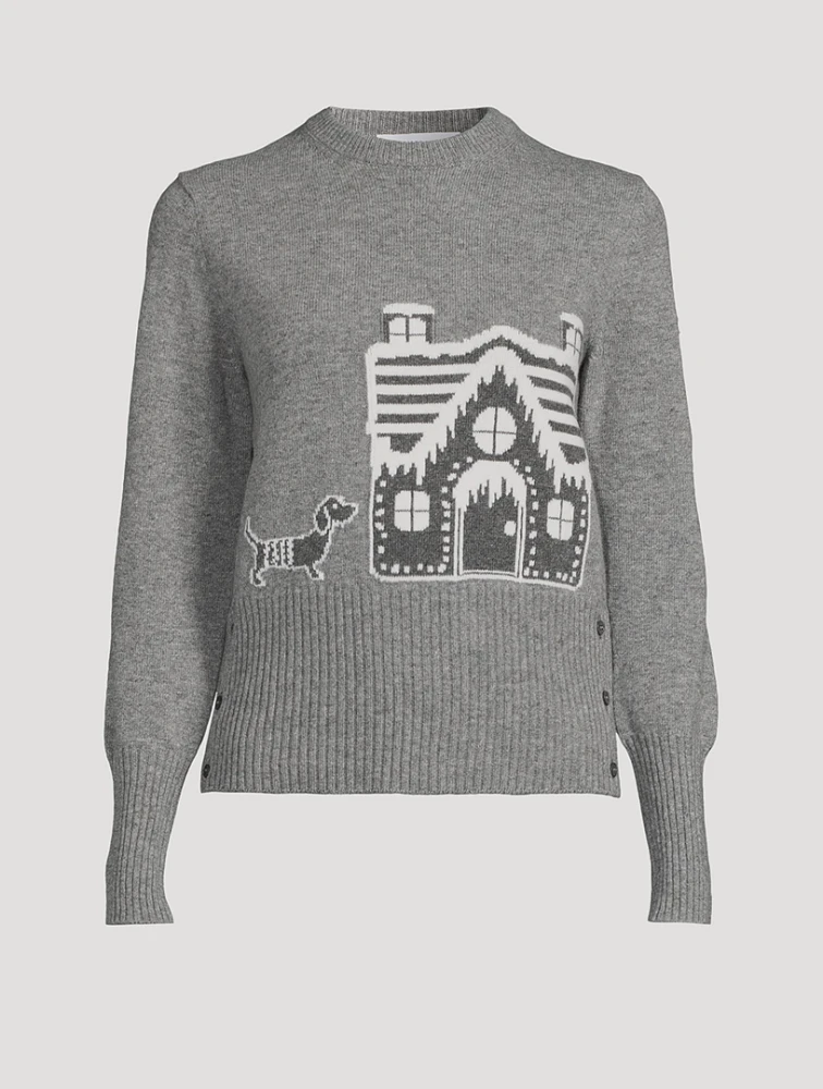 Holiday Scenery Jacquard Wool Sweater
