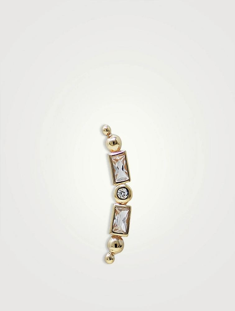 Anzie x Mel Soldera 14K Gold Deco Ear Crawler With Diamonds