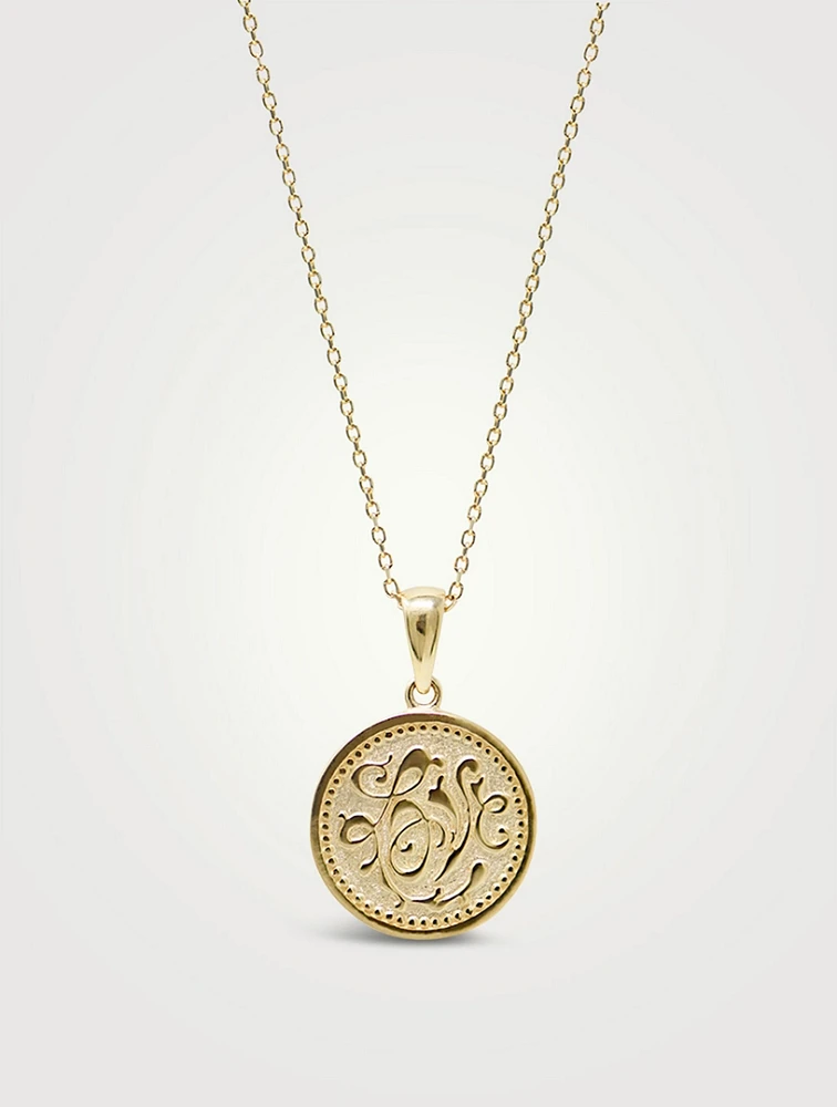 Love Letter 14K Gold Mini Royal Love Medallion Necklace