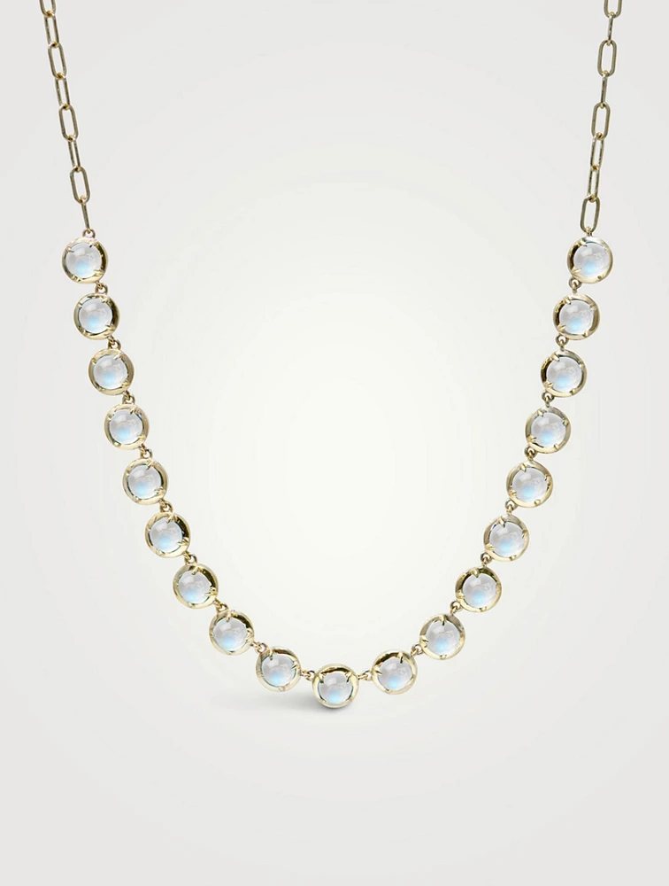 Mélia Kim 14K Gold Tennis Necklace With Moonstone