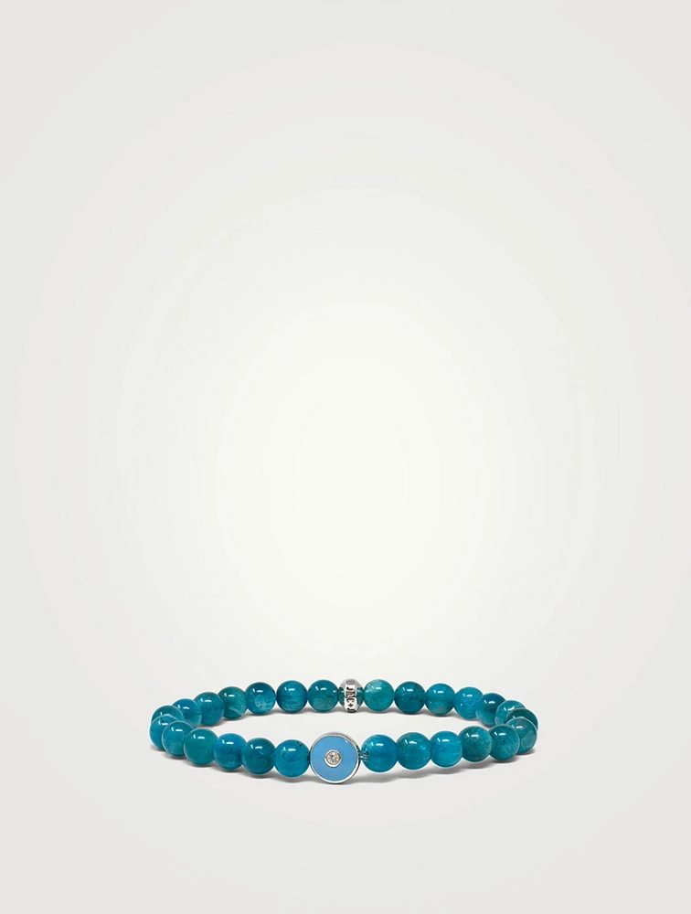 Jac + Jo Soul Silver Apatite Bracelet With Evil Eye Charm