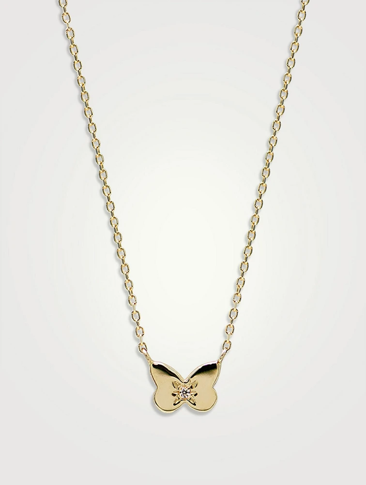 Jac+Jo 14K Gold Amanda Butterfly Necklace With Diamond