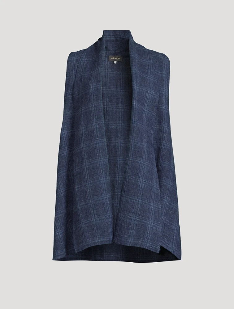 Sleeveless Wool Linen Cardigan