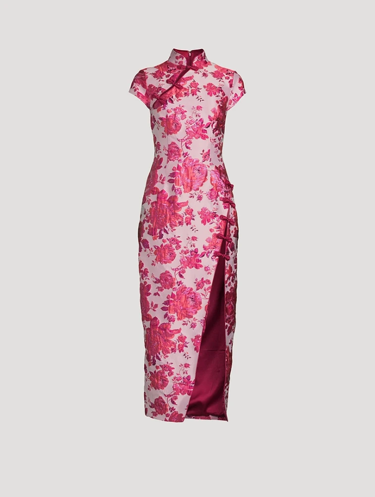 Josephine Floral Jacquard Midi Dress