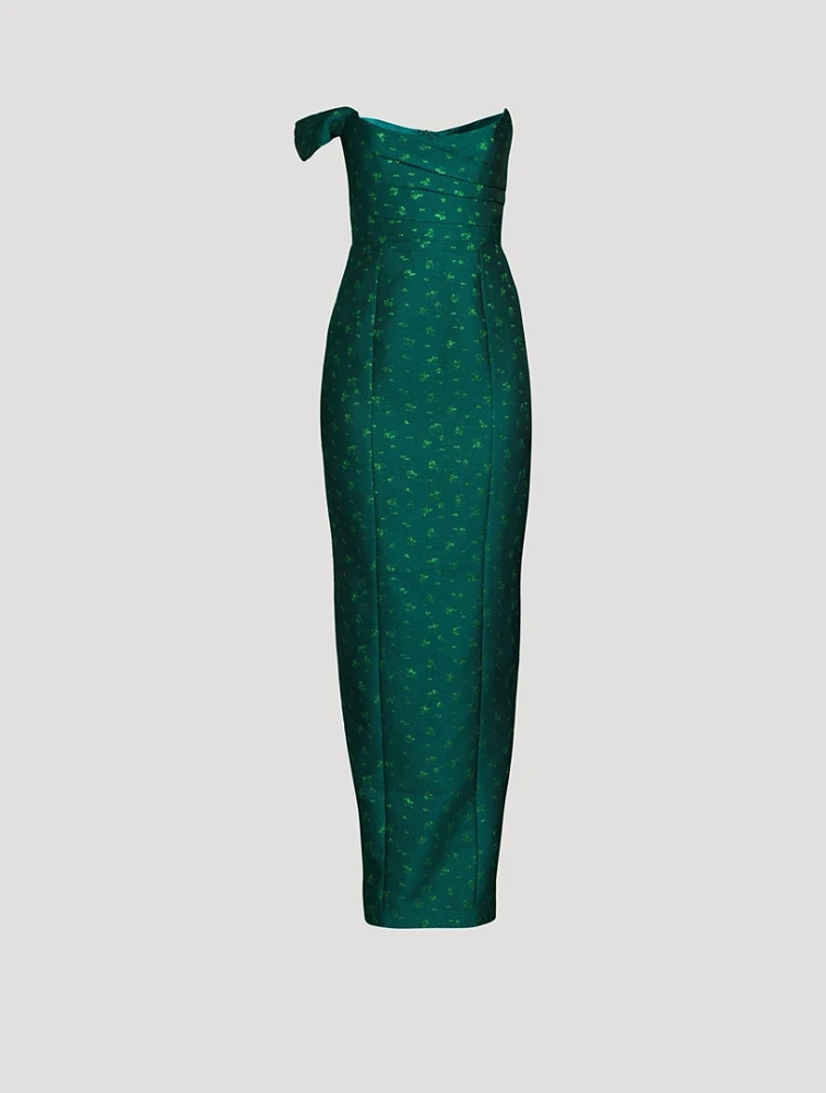Jackson Asymmetric Jacquard Gown