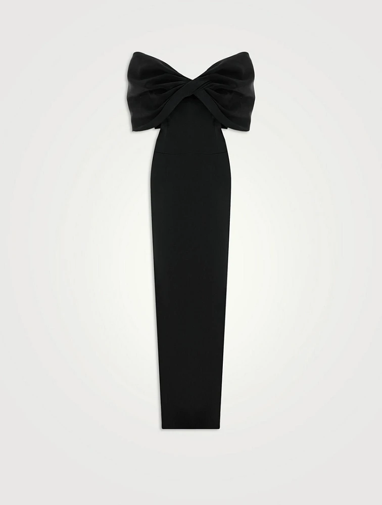 Paloma Twist-Front Satin Gown