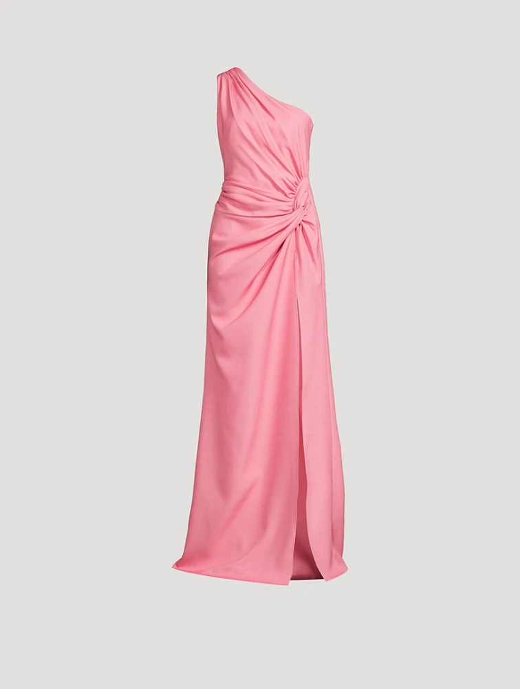 Helene One-Shoulder Crêpe Gown